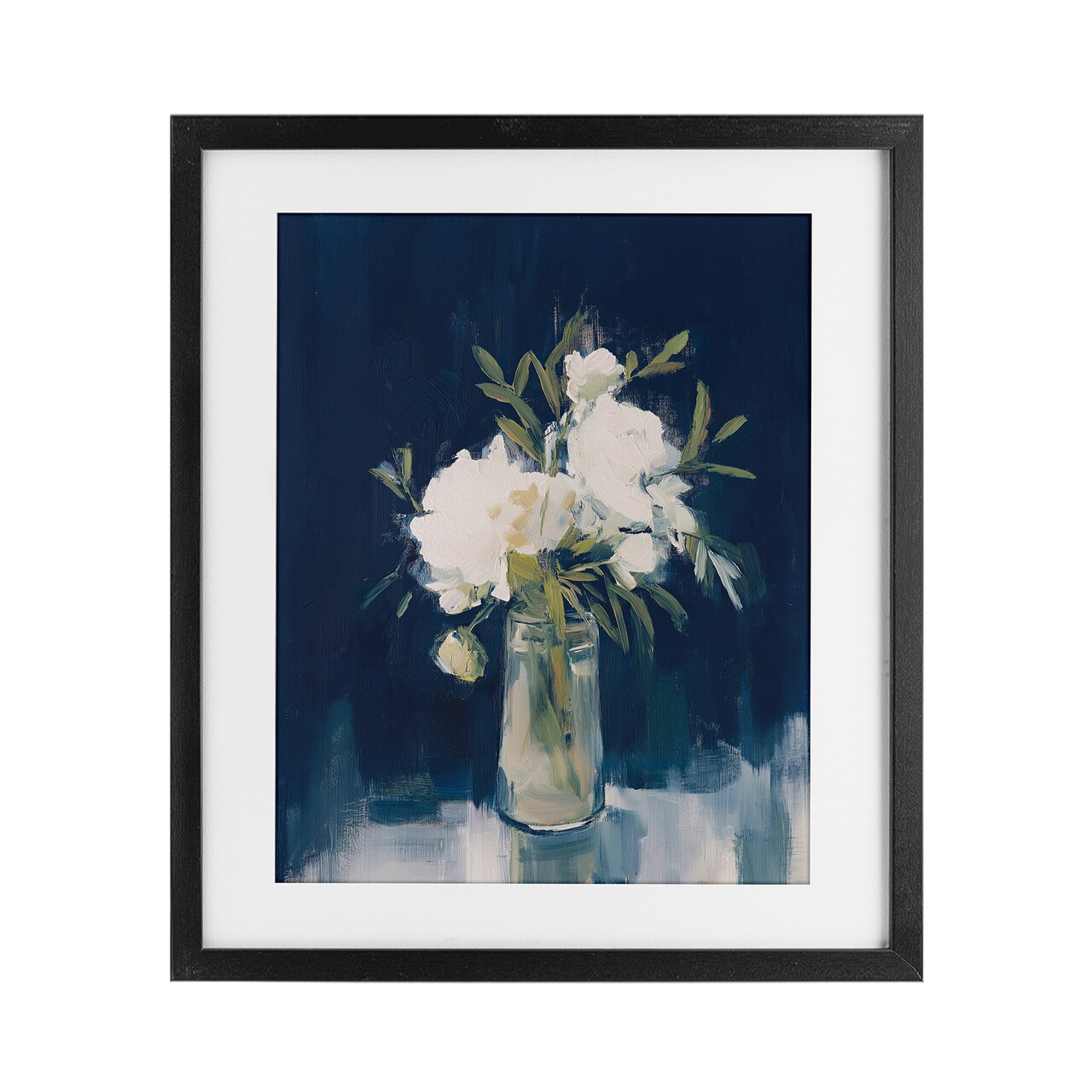 Stupell Industries Peonies On Blue Mirage Framed Print Under Glass, design by Svetlana Aleynikova